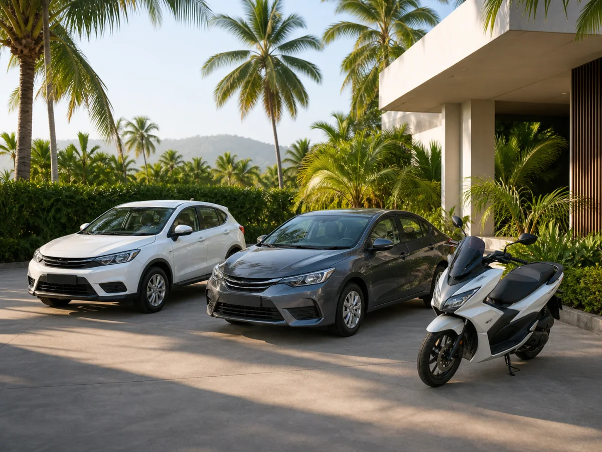 Rental cars and motorcycle in Phuket
